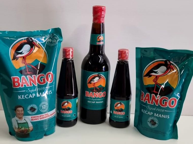 Bango kecap manis bottles and pouches